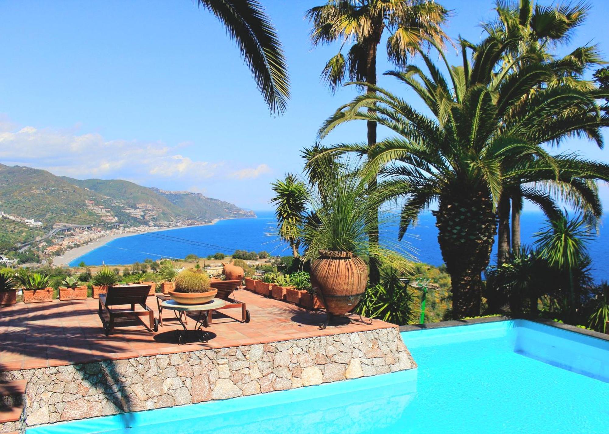 Villa Lou Taormina Private Villa With Panoramic Sea View Pool Kültér fotó
